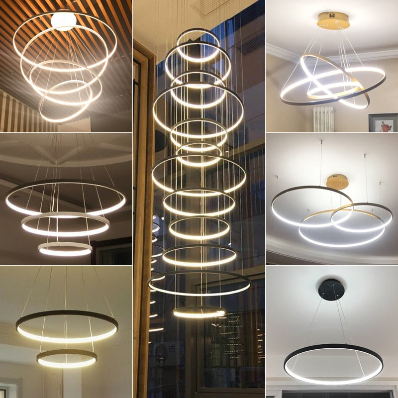 Lampe Suspendue Moderne Ring pour Salon