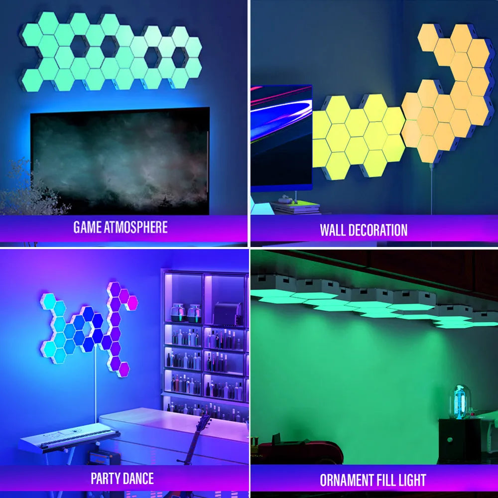 Applique Mural LED RGB Hexagone