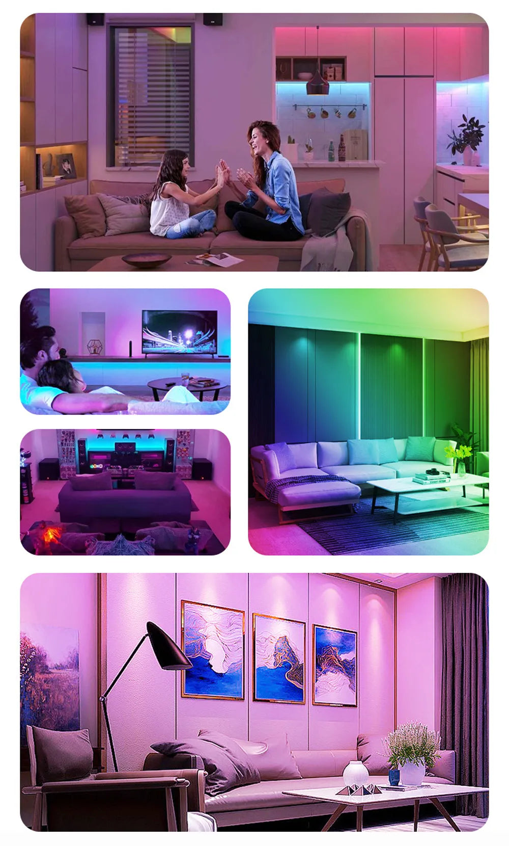 Plafonnier LED RGB Classique Pour Chambre