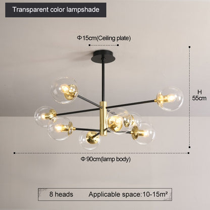 Suspendu Moderne Boule de Verre pour Salon